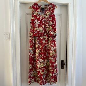 Vintage Orvis Linen-Blend Button Front Vest and Skirt Set. Size Medium.